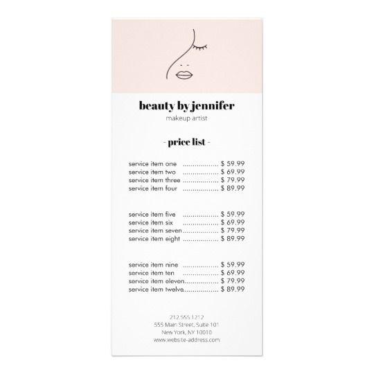 Rack Logo - Minimalist Face Beauty Logo Makeup Artist Pink Rack Card