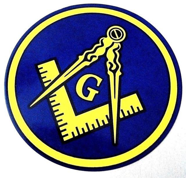 Masonic Logo - Freemason Car Decal 3.5 Masonic Logo Mason Sticker Gift Window Master Blue