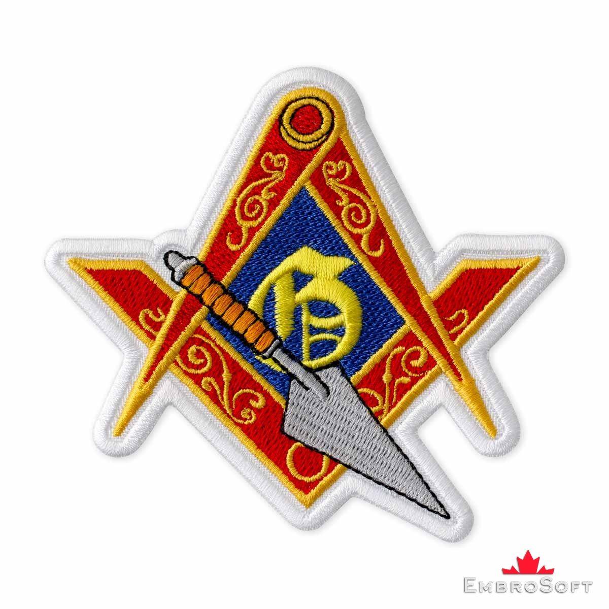 Masonic Logo - Masonic Logo with Trowel Embroidered Patch (4 × 3.7)