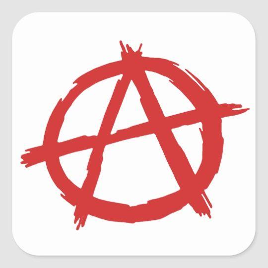 Anarchy Logo - Red Anarchist A Symbol Anarchy Logo Square Sticker