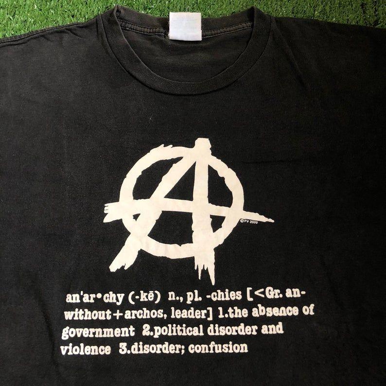 Anarchy Logo - Vintage Anarchy Logo Punk's Not Dead Rock Grunge Disorder T Shirt