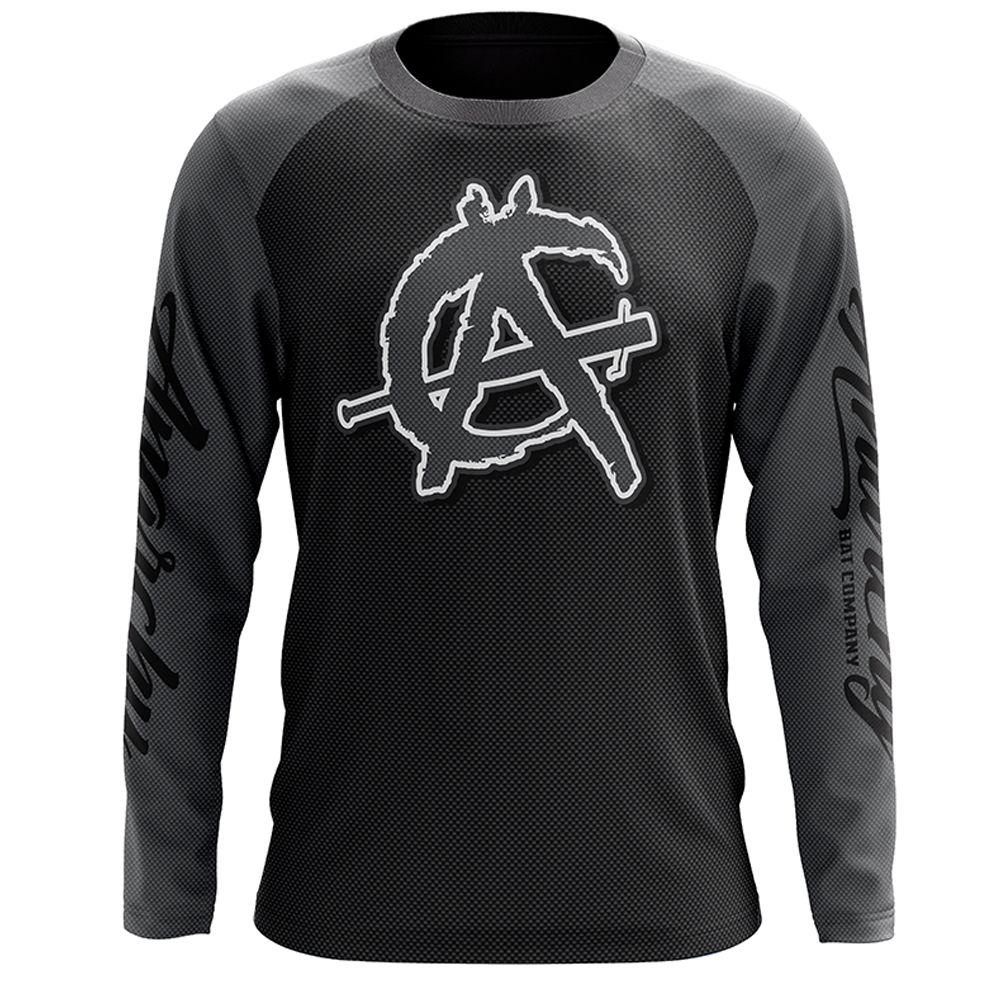 Anarchy Logo - Anarchy Logo Long Sleeve Shirt Charcoal White Carbon