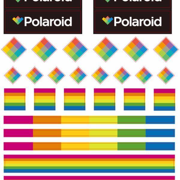 Polaroid Logo - Polaroid Colorful & Decorative Polaroid Logo and Colors Stickers - Pack of 3