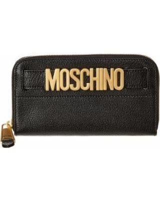 Off Logo - Moschino Logo Leather Zip Around Wallet Wallets from Lyst