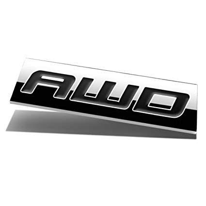 AWD Logo - Chrome Finish Metal Emblem AWD Badge (Black Letter)