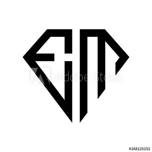 Em Logo - initial letters logo em black monogram diamond pentagon shape - Buy ...