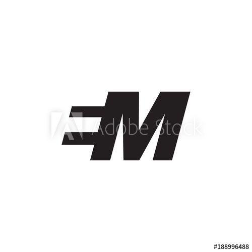 Em Logo - Initial letter EM, negative space logo, simple black color - Buy ...