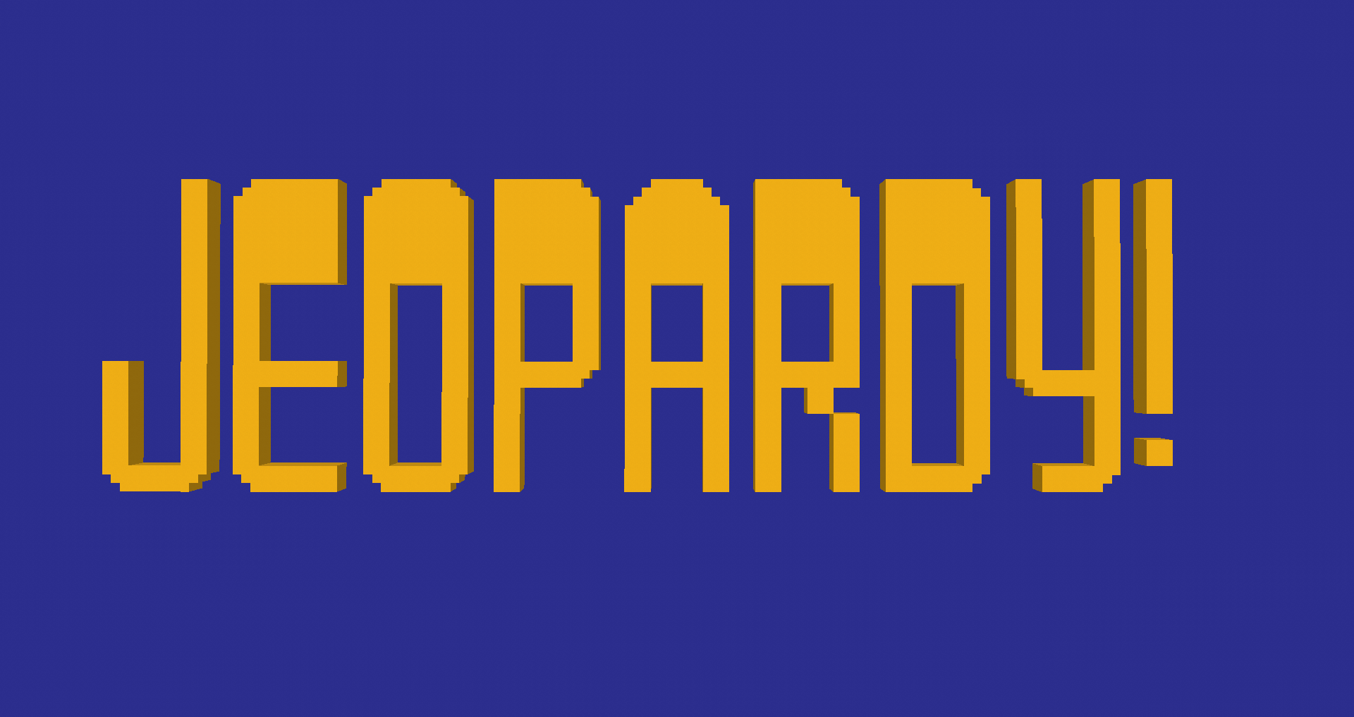 Jepardy Logo - So I made the J! logo in Minecraft