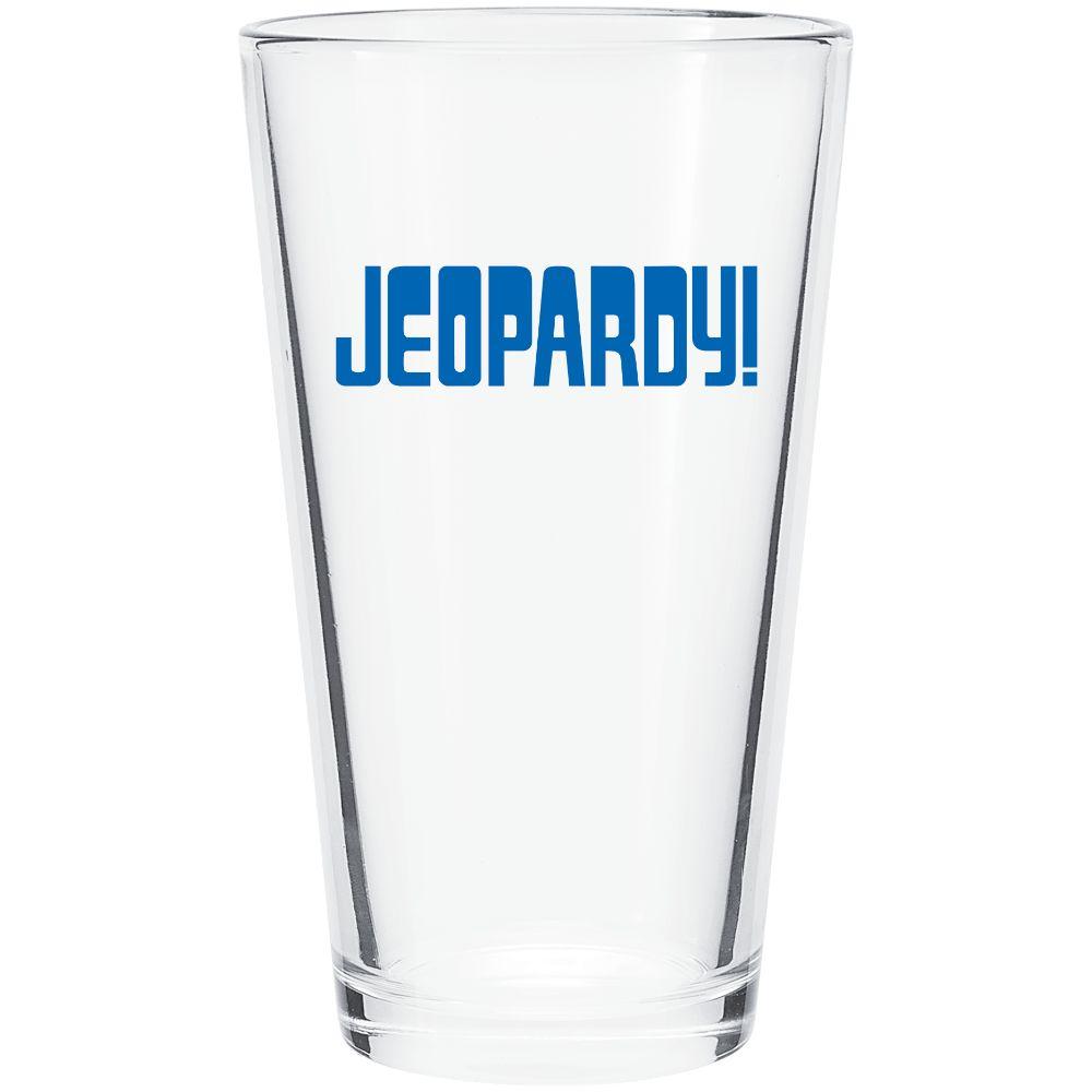 Jepardy Logo - Jeopardy! Logo Blue Pint Glass
