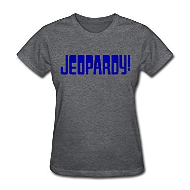 Jepardy Logo - Robeni Women's Deep Heather Jeopardy! Logo T Shirt: Clothing