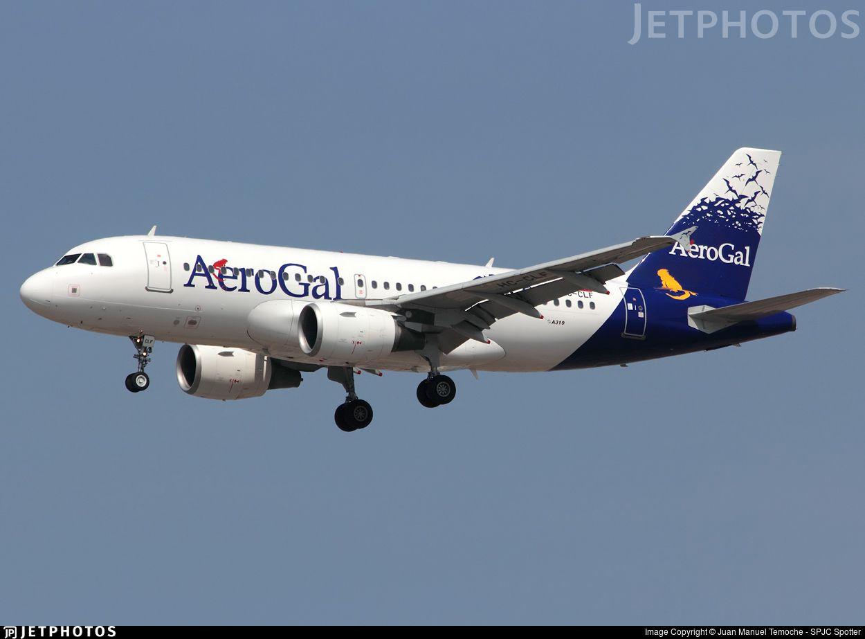 Aerogal Logo - HC CLF. Airbus A319 112. AeroGal Aerolíneas Galápagos. Juan