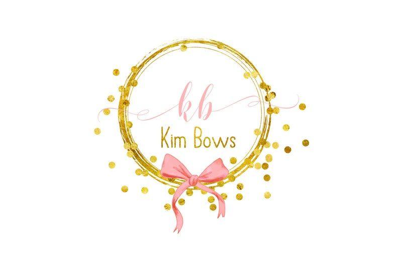 Jewellery Logo - Custom logo design gold pink bow Jewelry logo Beauty Fashion logo design  Business logo design for fashion jewelry handmade clothes bow gold
