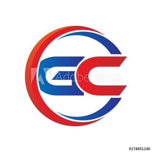 GC Logo - gc logo vector modern initial swoosh circle blue and red this