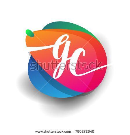 GC Logo - Letter GC logo with colorful splash background, letter combination ...