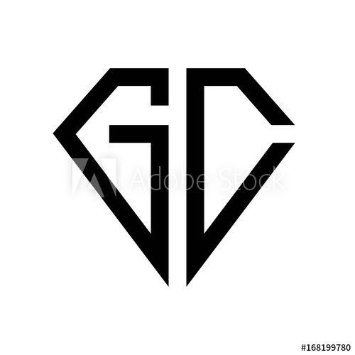 GC Logo - initial letters logo gc black monogram diamond pentagon shape