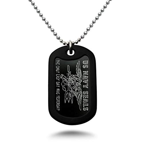Seals Logo - Kriskate & Co. Made in USA US Navy Seals Logo and Psalm Prayer Engraved  Aluminum Dog Tag Necklace