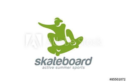 Skat Logo - Skateboard logo design vector template. Active sport icon...Skat ...