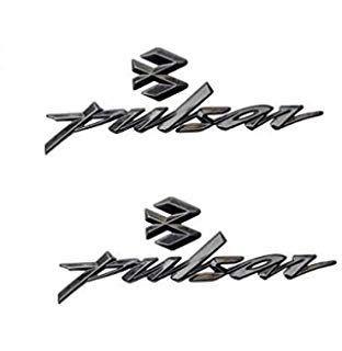Pulsar Logo - Dateen 2 pcs Bike Emblem Badge Decal 3D Tank Logo Black Pulsar