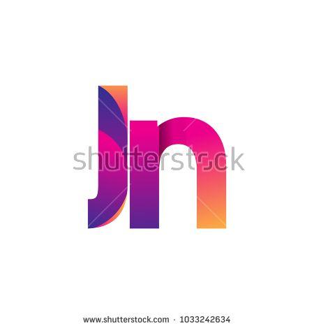 Jn Logo - Initial Letter JN Logo Lowercase, magenta and orange, Modern and ...