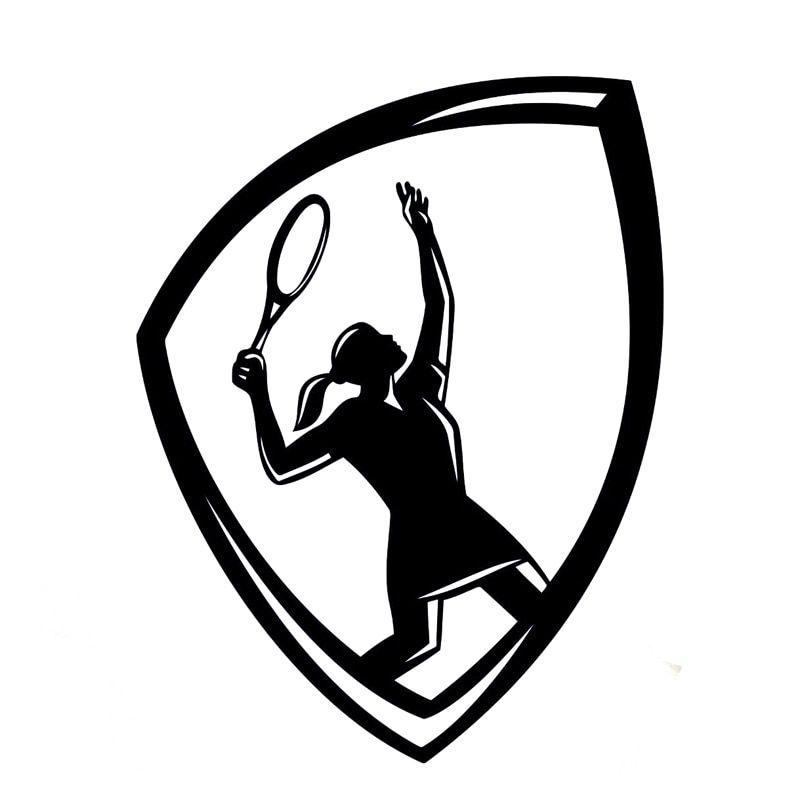Tennis Logo - 11.6CM*15.1CM Interesting Tennis Logo Sports Vinyl Car Sticker Black Silver S9 0400
