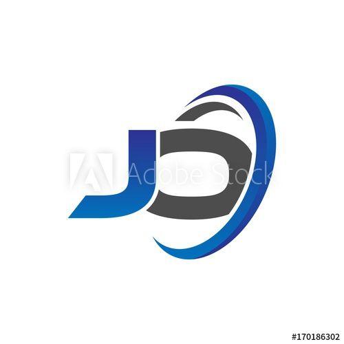 Jo Logo - vector initial logo letters jo with circle swoosh blue gray - Buy ...