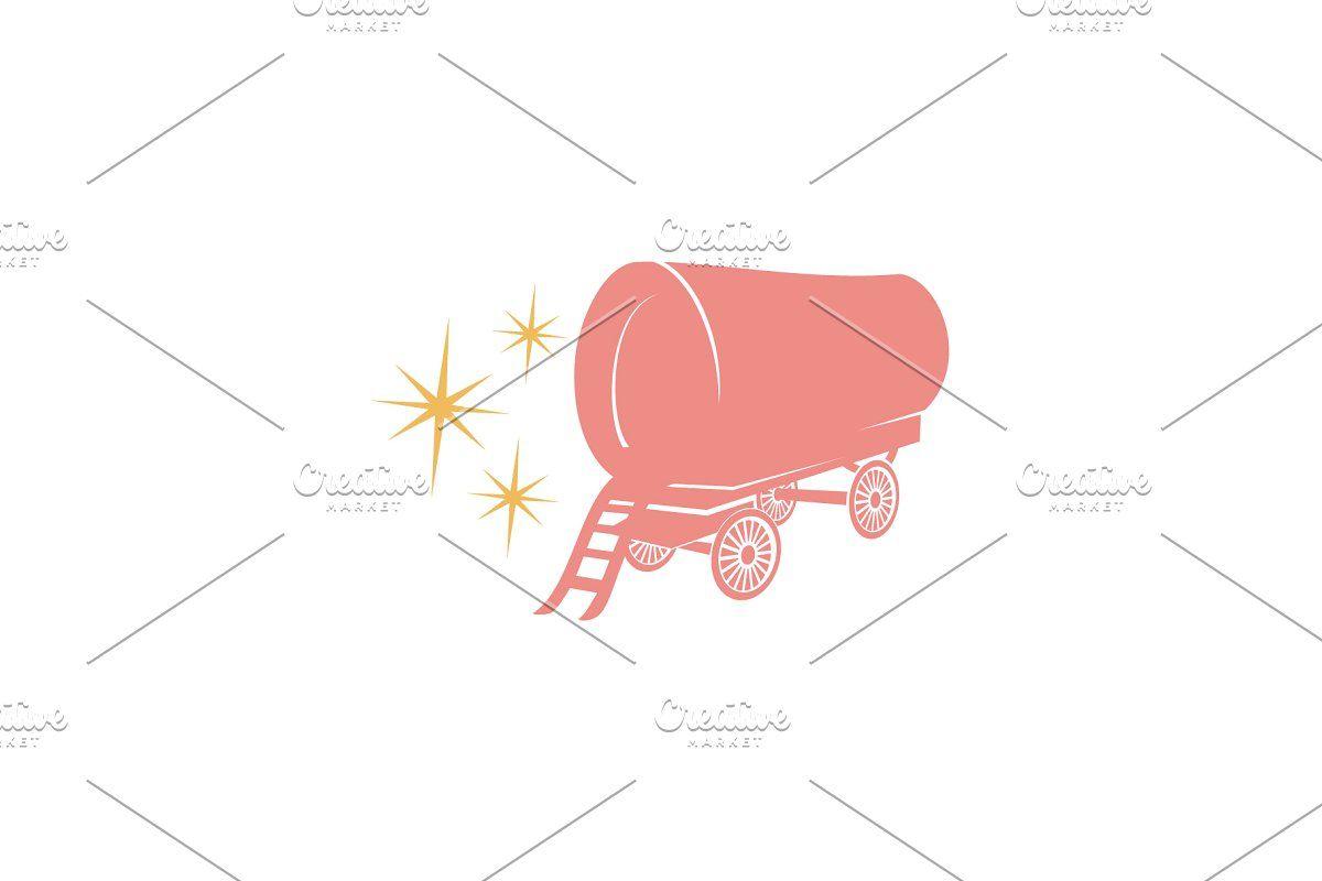 Wagon Logo - Pink Vintage Wagon Logo design