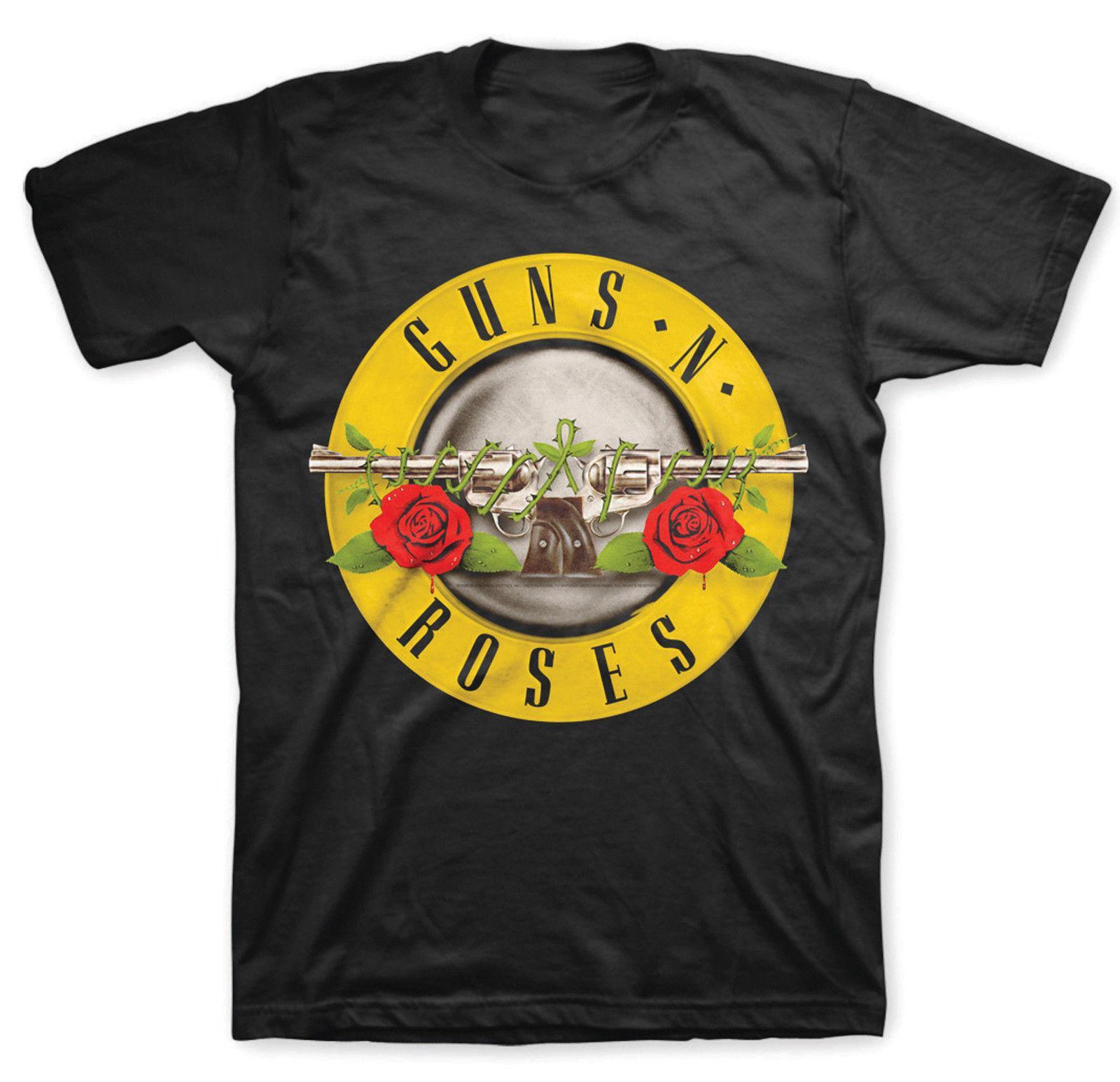 Classico Logo - GUNS N ROSES classico LOGO T-SHIRT UFFICIALE NERO DA UOMO MUSICA ROCK  Maglietta