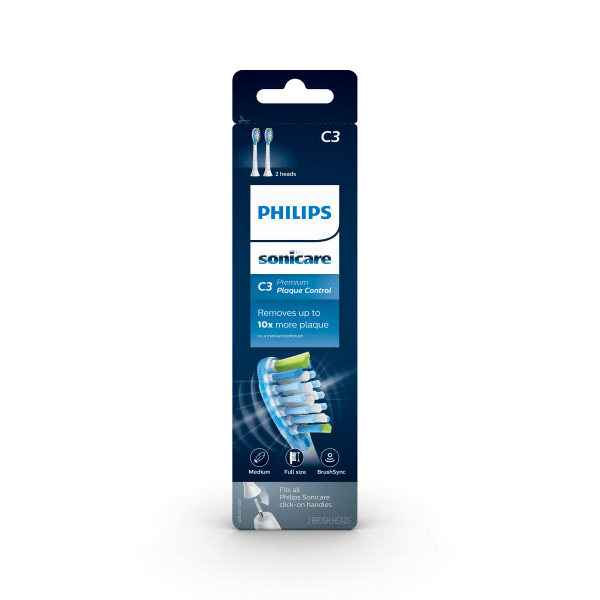 Sonicare Logo - Philips Sonicare Premium Plaque Control Replacement Toothbrush Heads, Smart  recognition, White 2 ct