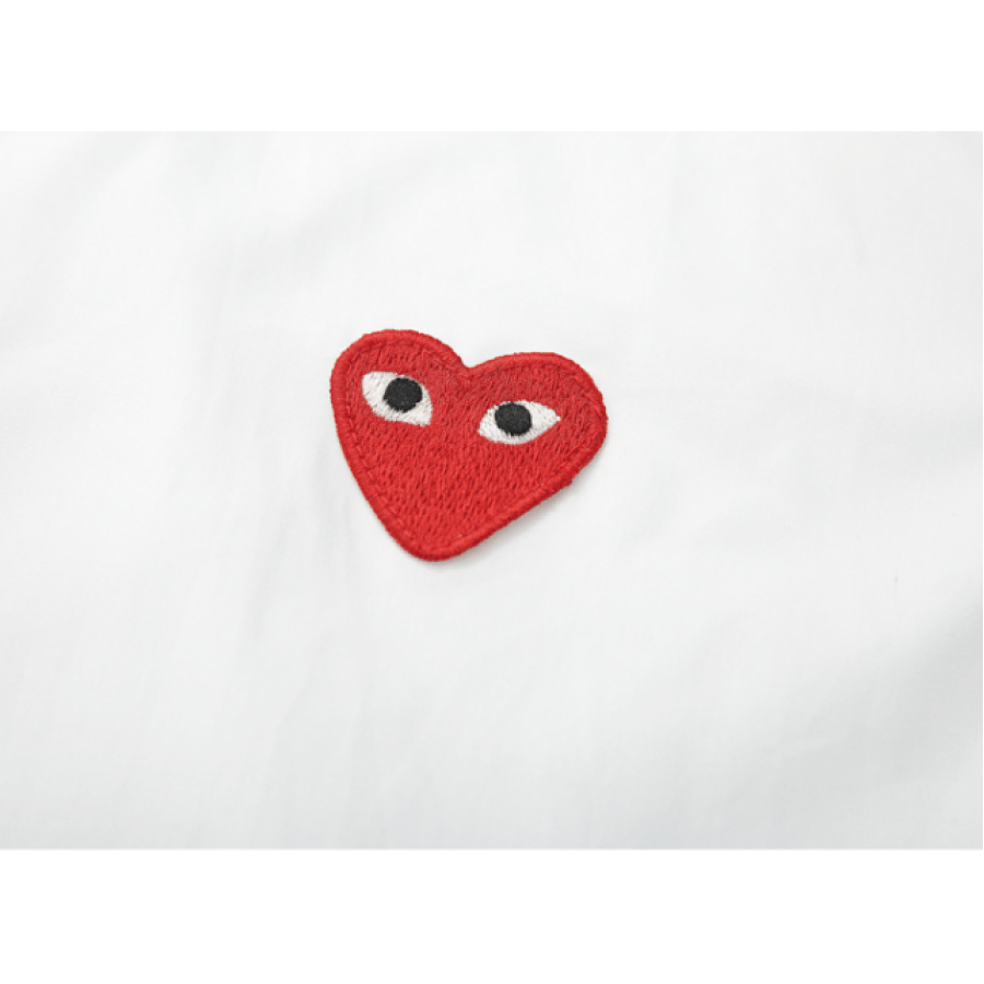 CDG Heart Logo - CDG Heart Logo Button Down Shirt (Red)