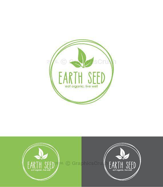 Natural Logo - Simple Organic Logo Leaves Logo Design Natural Logo Green Logo OOAK ...