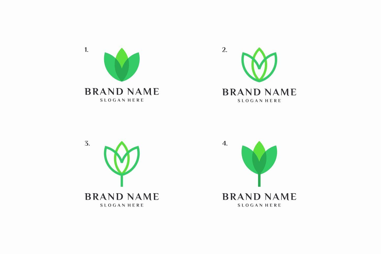 Natural Logo - 4 Minimal Nature Logo Templates