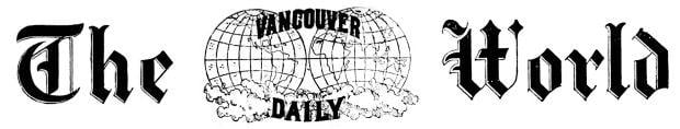 1890s Logo - The 1890s logo for the Vancouver Daily World newspaper