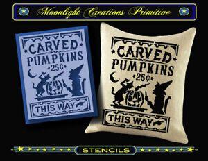 1890s Logo - Details about STENCIL CARVED PUMPKINS THIS WAY Vintage 1890s Victorian Style Classic Old Look