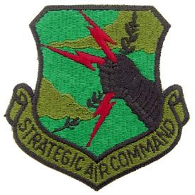 Stratair Logo - EagleEmblems PM0372 Patch-USAF,Strat.Air CMD. (Subdued) (Shld) (3'')