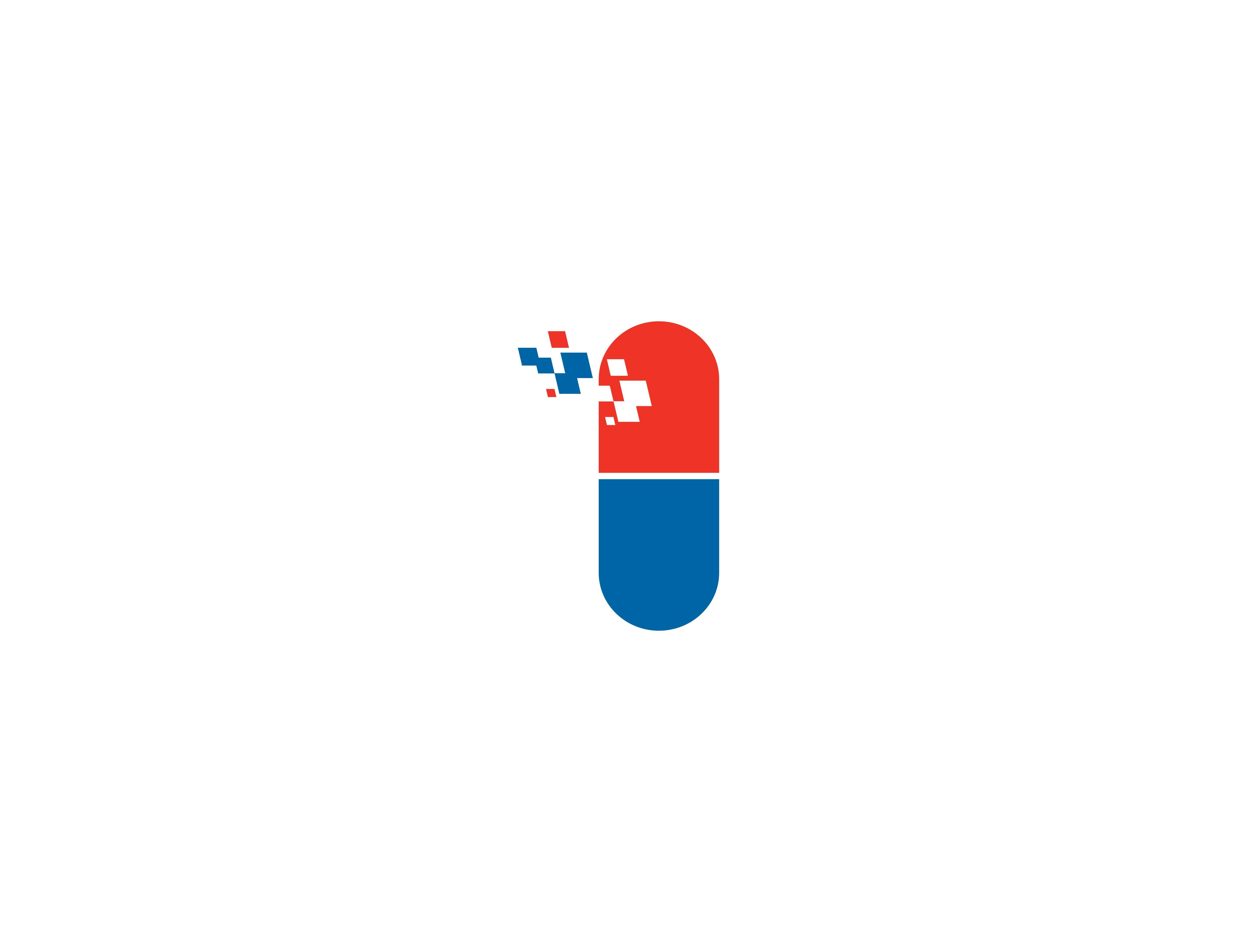Pill Logo - Pixel pill logo