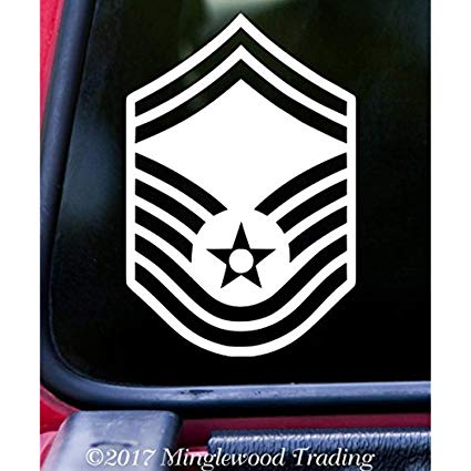 SMSgt Logo - USAF E 8 Senior Master Sergeant Insignia 5 X 3.5 Vinyl