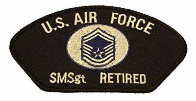 SMSgt Logo - USAF AIR FORCE SMSgt RETIRED W/ RANK PATCH E 8 ENLISTED NON COM VETERAN