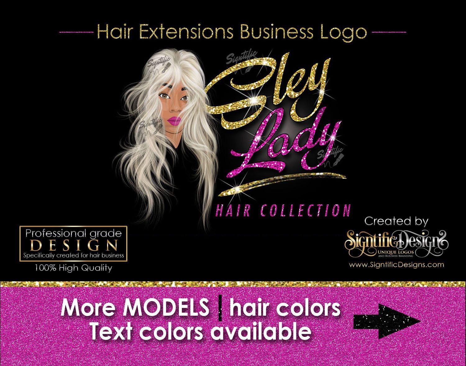 Wig Logo - Hair Extensions Logo, Hair Bundle Business Logo, Illustration Logo ...