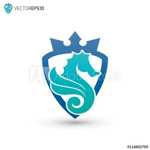 Aquatic Logo - Seahorse Shield Aquatic Logo - Buy this stock vector and explore ...