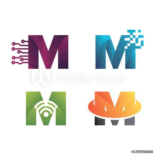 M.Tech Logo - M Letter Tech Logo Template Design this stock vector