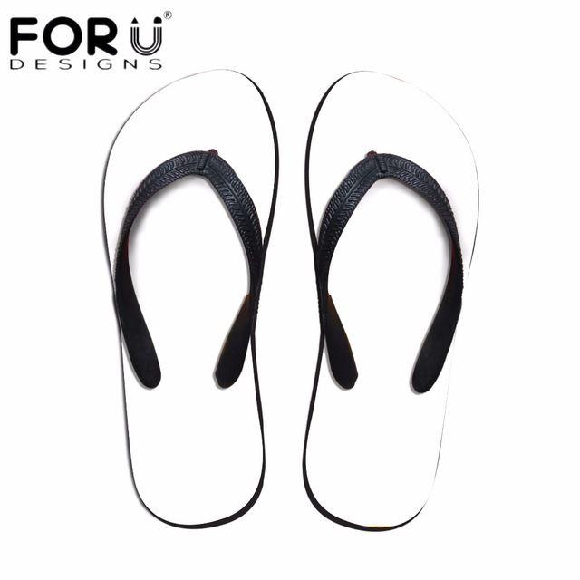 Sandals Logo - US $11.19 30% OFF|FORUDESIGNS Men Summer Flip Flops Custom Your Image or  Logo Flat Non slip Beach Casual Slippers Boys Outside Home Sandals Shoe on  ...