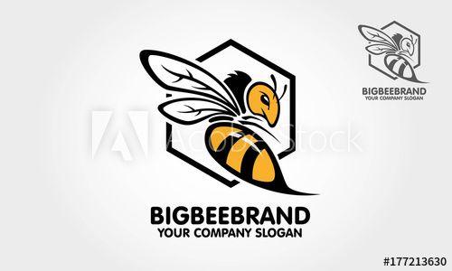 Bigbee Logo - This a Big bee logo template. Decorative bee sign. Vector logo ...