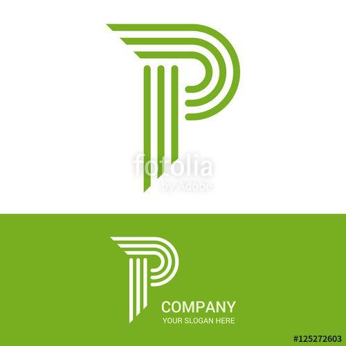 P-Line Logo - Creative P letter stripes vector logo design. P Vector sign