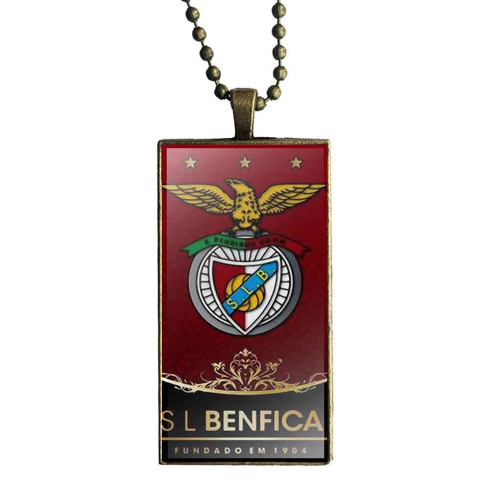 Benfica Logo - EJ Glaze Sl Benfica Logo Glass Cabochon Jewelry Bronze Color With Long  Pendant Choker Rectangle Necklace For Men Women