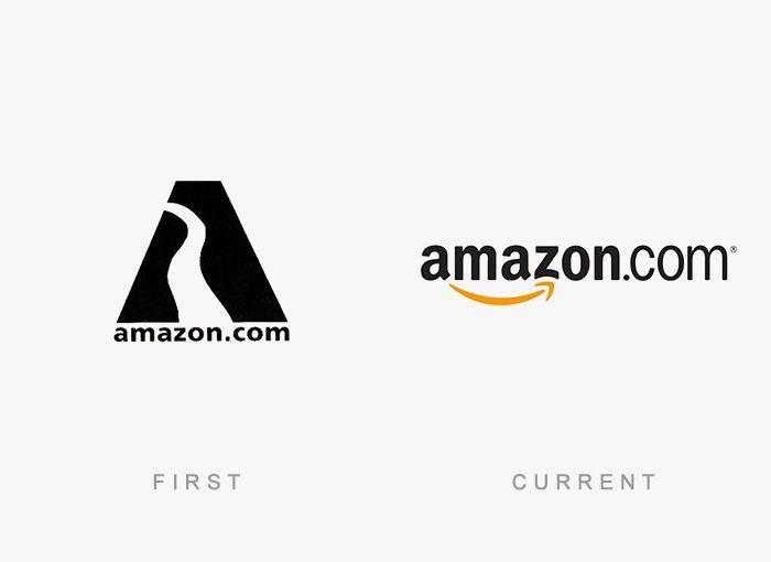 Amazon's Logo - Famous Logos Then And Now. Logo Communication. Famous logos