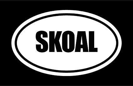 Skoal Logo - die cut white vinyl SKOAL oval Euro style vinyl decal