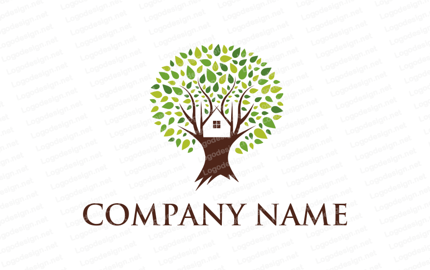 Branches Logo - tree house with branches and trunk. Logo Template by LogoDesign.net