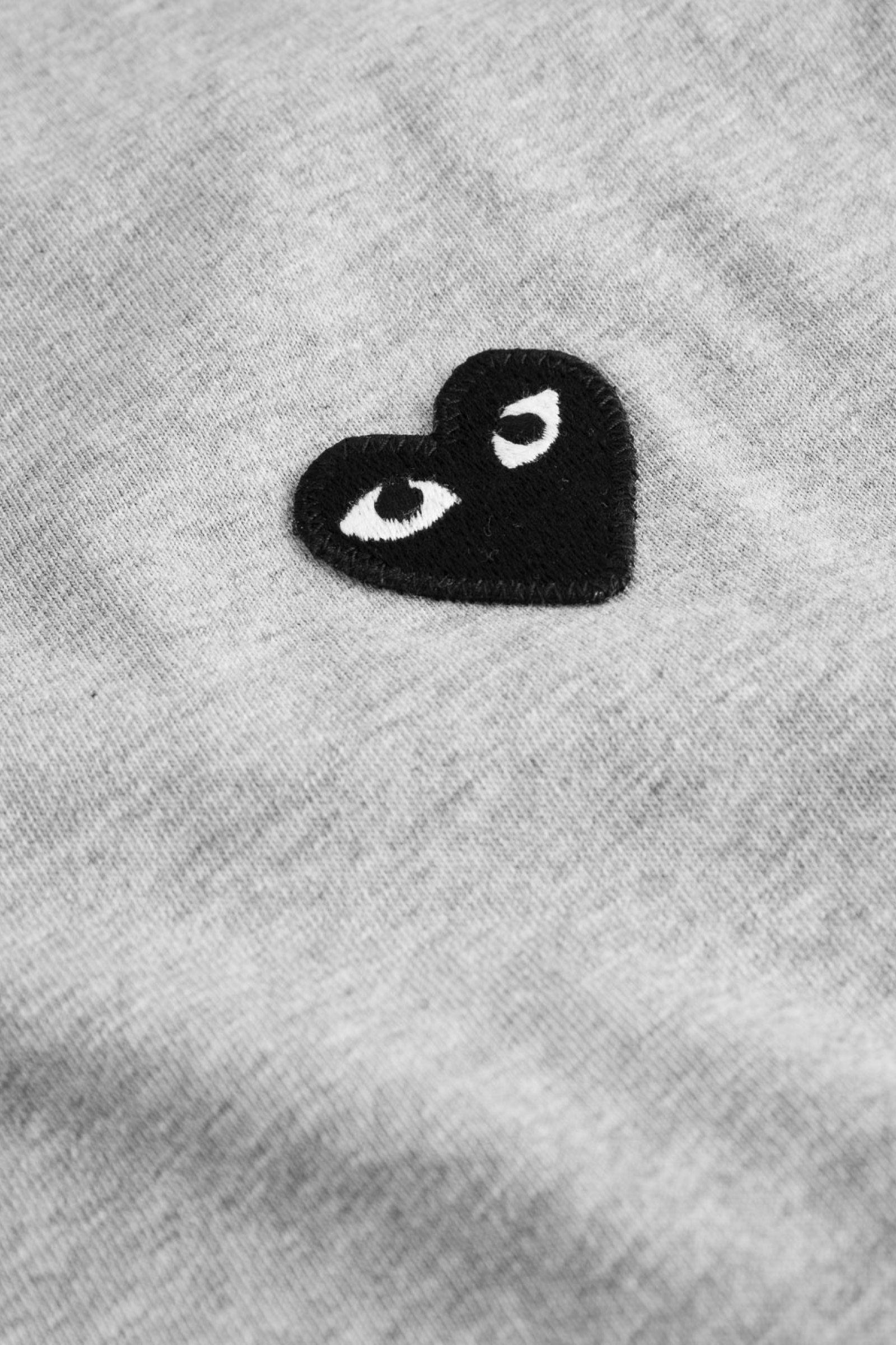 CDG Logo - Wood Wood Play's long sleeve logo tee with a black heart