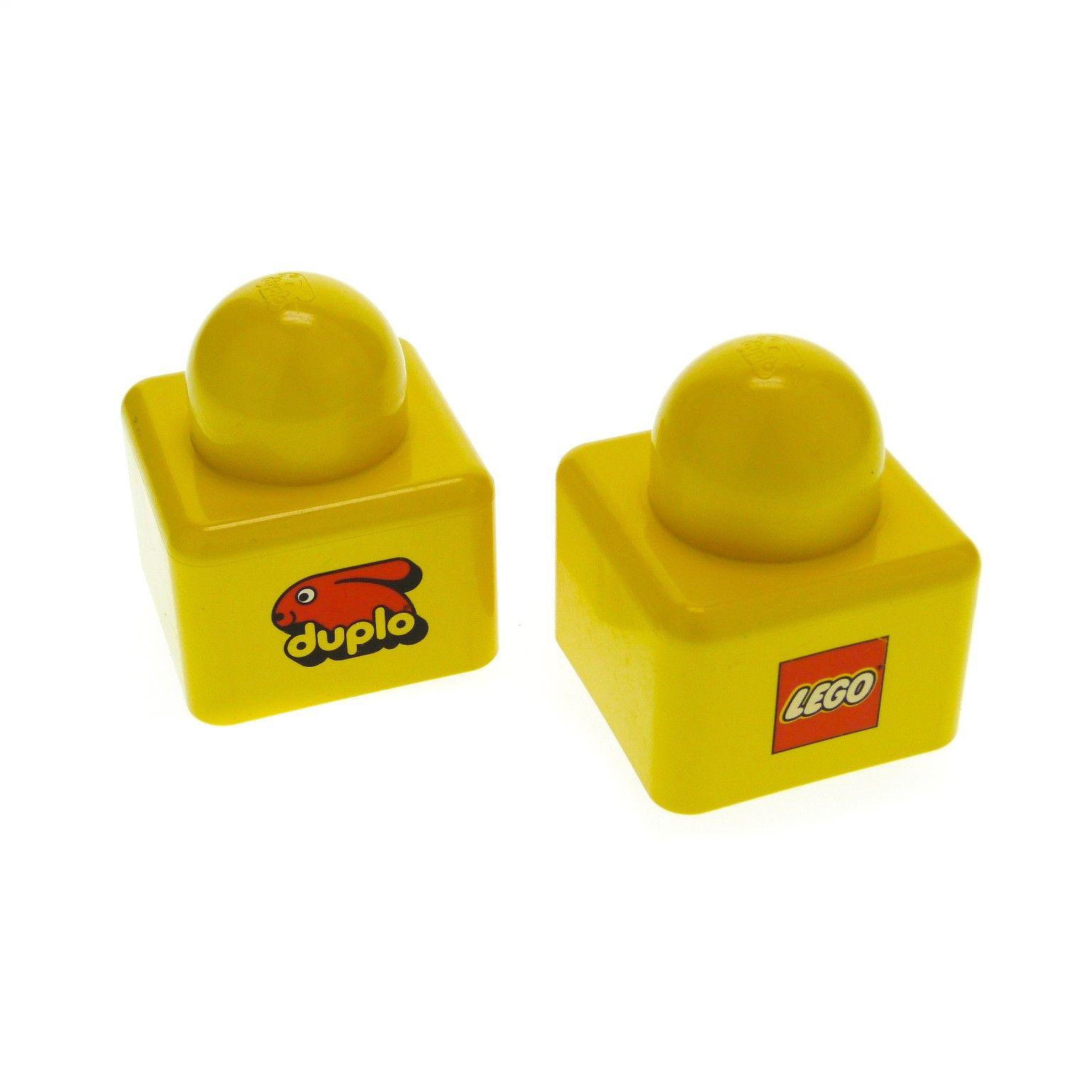 Duplo Logo - LEGO DUPLO Spezialist X Lego Brick Yellow Primo Brick 1 X 1 With Duplo Bunny Logo And Lego Logo Pattern On Opposite Sides For Set 2078 31000pb18