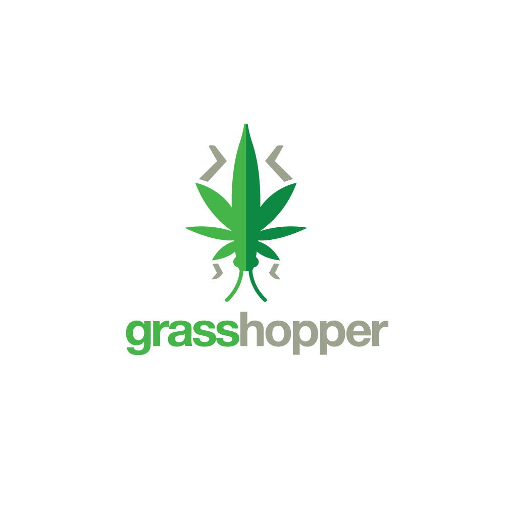 Grasshopper Logo - SOLD: Grasshopper Marijuana Leaf Logo Design – Logo Cowboy